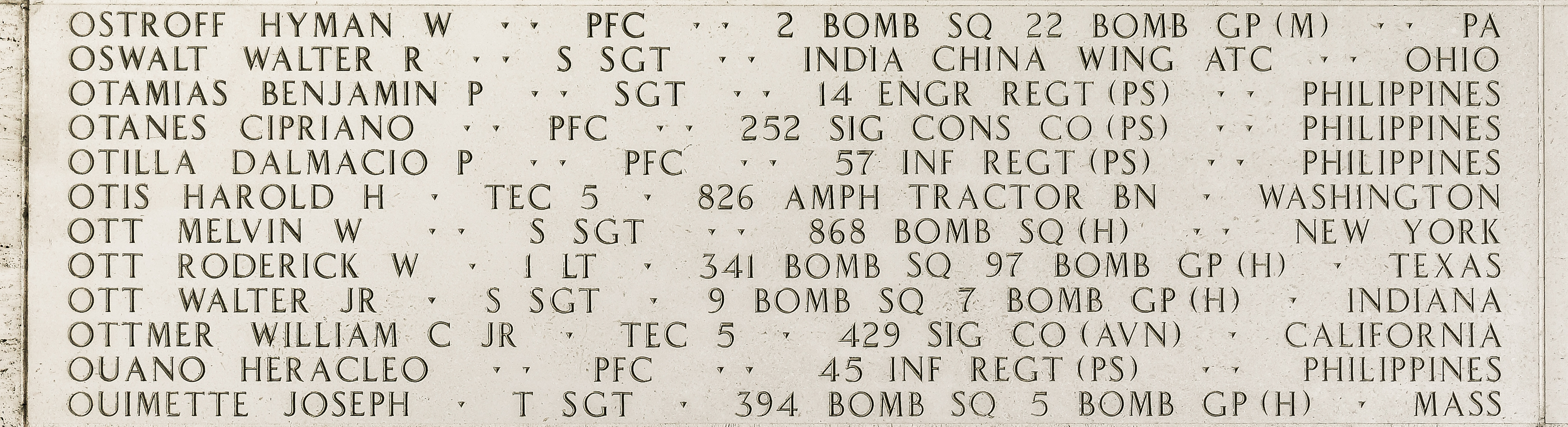 Roderick W. Ott, First Lieutenant